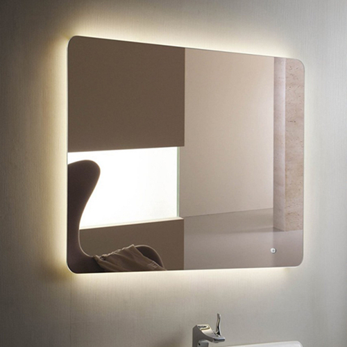 Wall mount lighted bathroom mirror