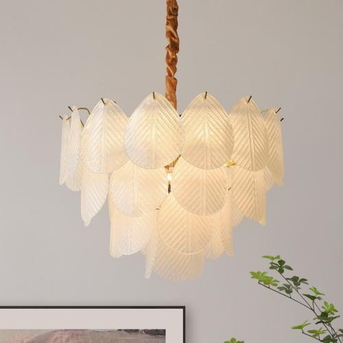 Lustre de folhas de vidro em camadas