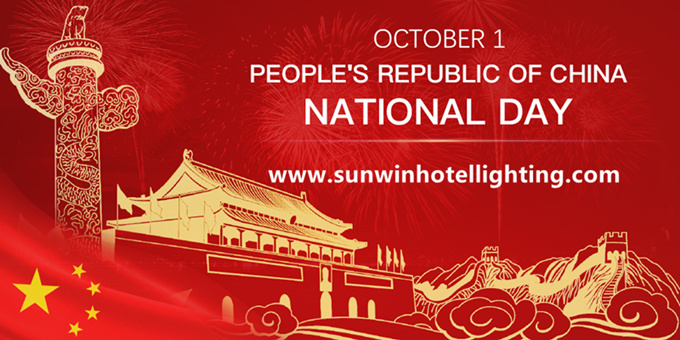 Aviso de feriado público - feriado nacional da China